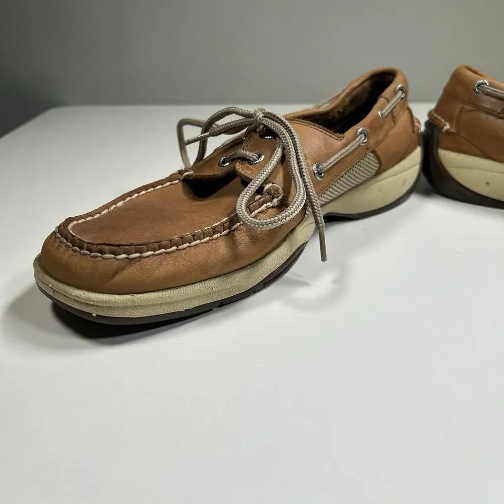 Sperry Top Sider Boat Shoes Men’s 11M Brown Leather Casual Dockside Lace - Picture 8 of 13